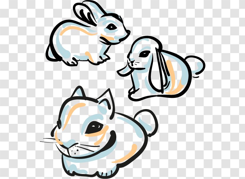 Easter Bunny Bugs Cat Little White Rabbit Clip Art - Vector Transparent PNG