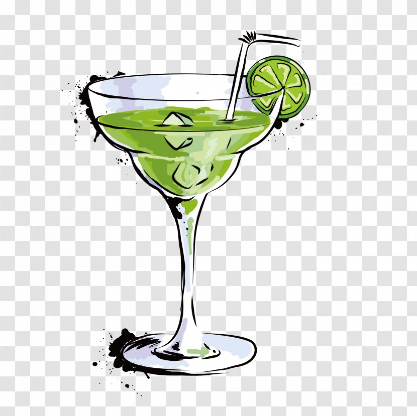 Margarita Cocktail Cosmopolitan Martini - Alcoholic Drink - Green Apple Transparent PNG