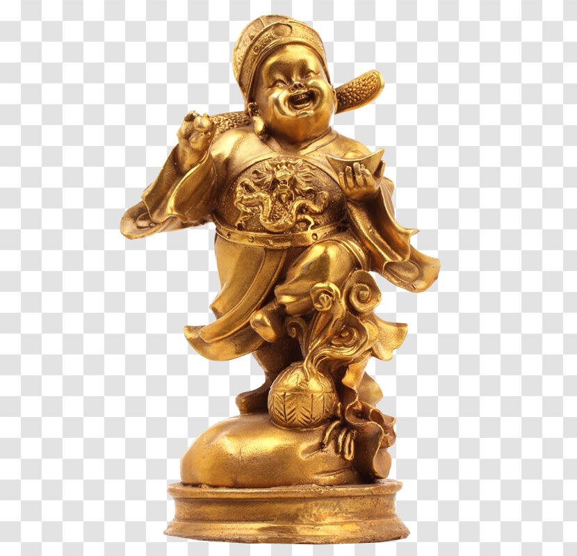 Caishen Chinese New Year U7384u575bu771fu541b Goods - Picture - Gold Holding Ingot God Of Wealth Transparent PNG