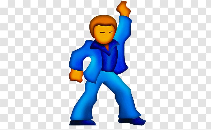 Dance Emoji - Man - Thumb Electric Blue Transparent PNG