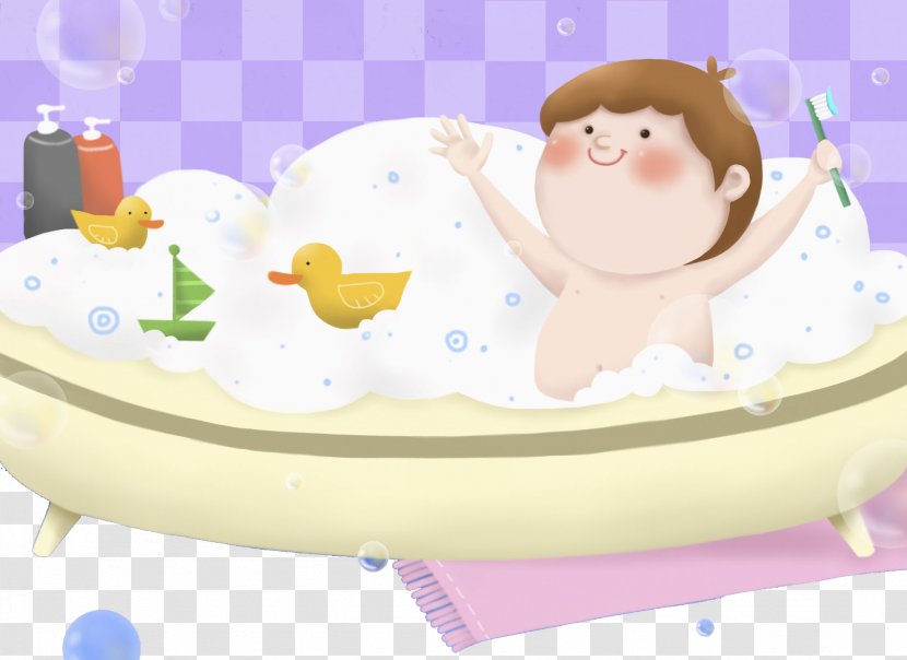 Torte Bathing - Dairy Product - Baby In The Bathtub Transparent PNG