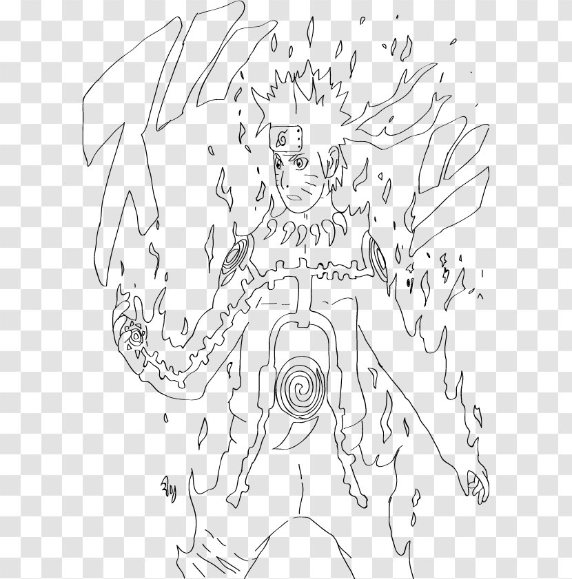 Line Art Kurama Drawing Naruto Minato Namikaze - Heart Transparent PNG