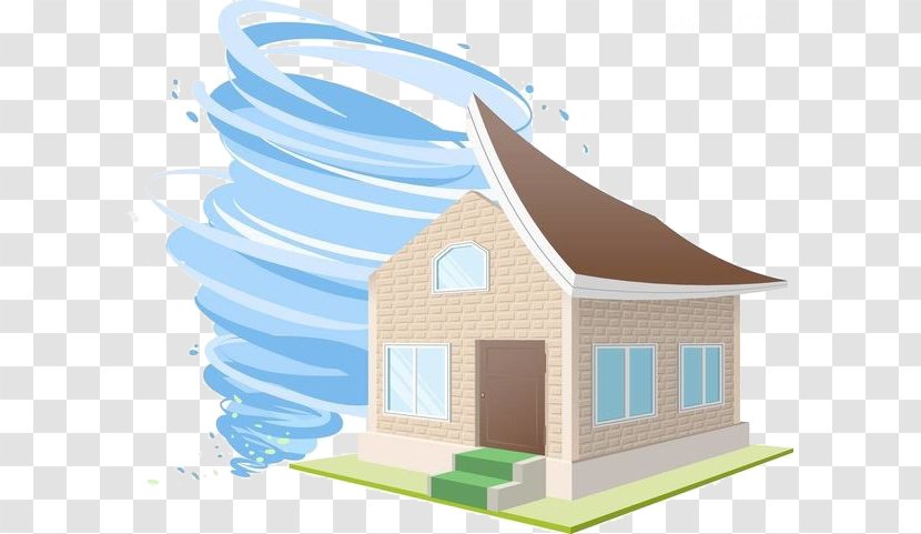 House Cartoon Tropical Cyclone Clip Art - A Tornado Rolled Up Transparent PNG