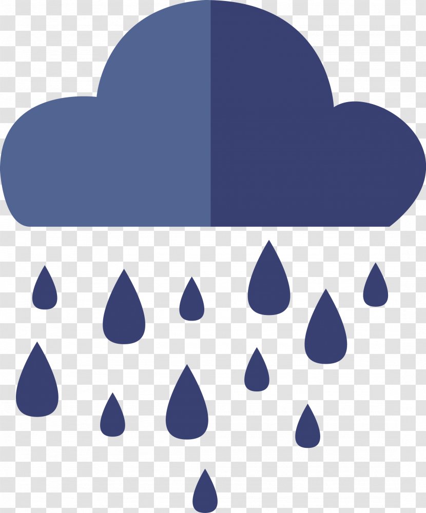Flat Vector Rain Icon - Lightning - Blue Transparent PNG
