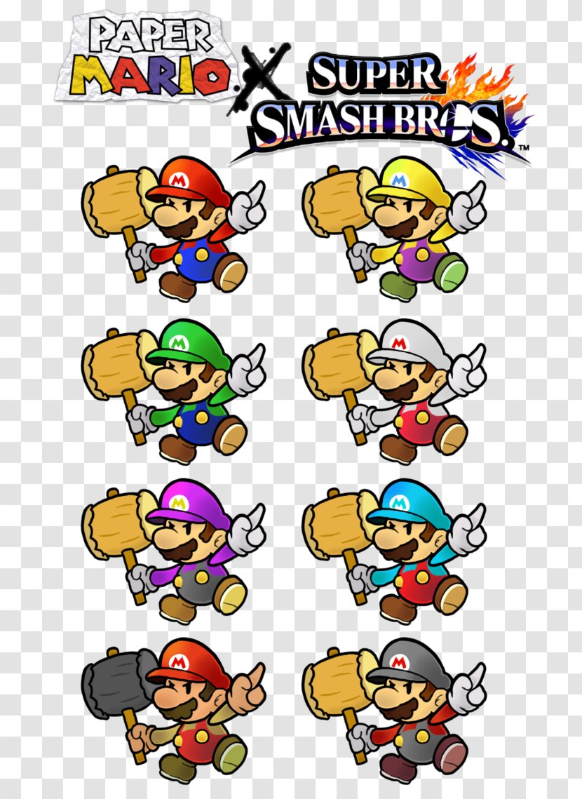 Paper Mario Super Smash Bros. Video Game Series Art - Comics - Coloured Transparent PNG