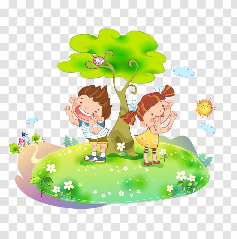 Child Play Watercolor Painting Cartoon - Frame - Boy Transparent PNG
