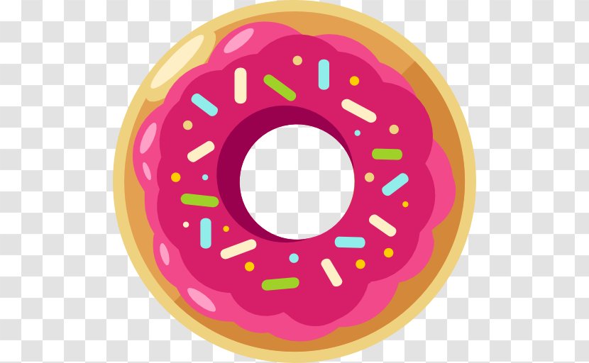 Doughnut Euclidean Vector Icon - Scalable Graphics - A Pink Donut Transparent PNG