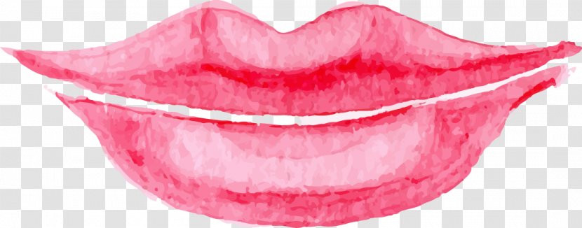 Lip Watercolor Painting - Color - Cartoon Lips Transparent PNG