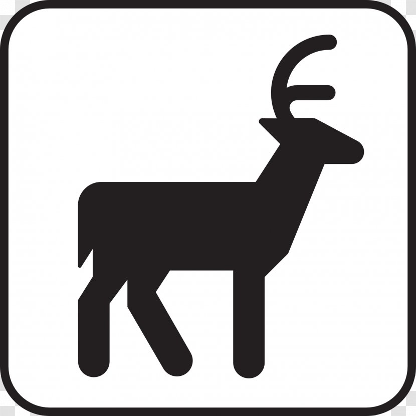 Reindeer Moose Elk Clip Art - Silhouette - Deer Transparent PNG