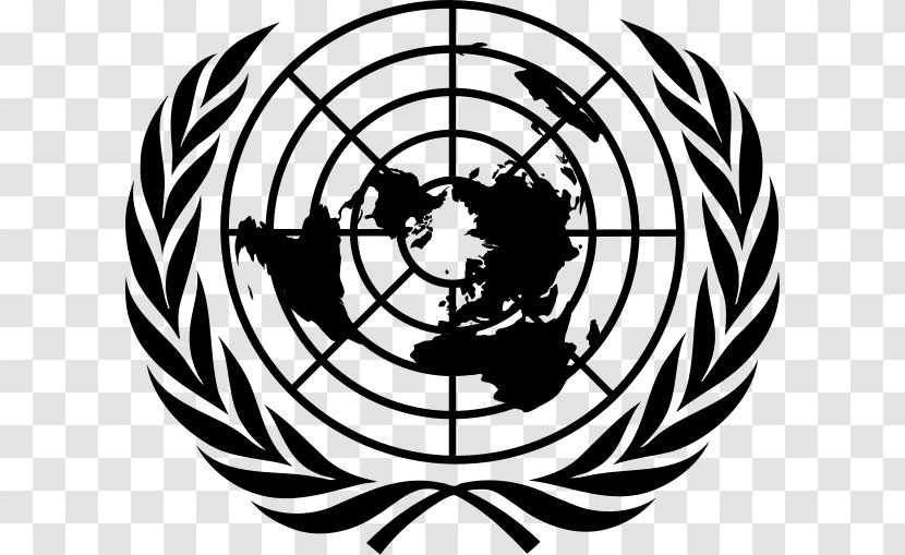 Flag Of The United Nations Organization Logo General Assembly - Monochrome - Latar Belakang Transparent PNG