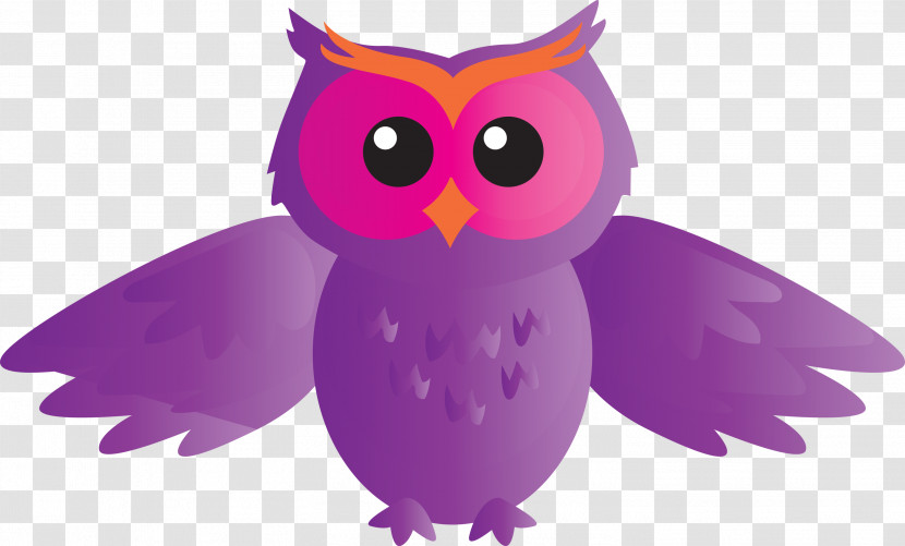 Owl Bird Purple Violet Bird Of Prey Transparent PNG