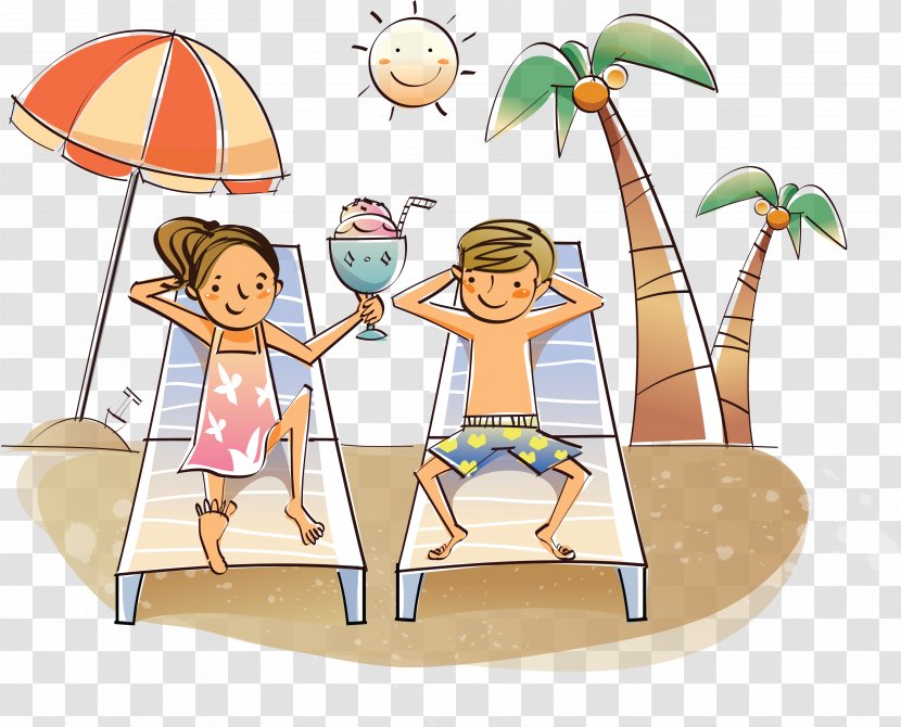 Drawing Cartoon Clip Art - Play - Summer Holiday Transparent PNG