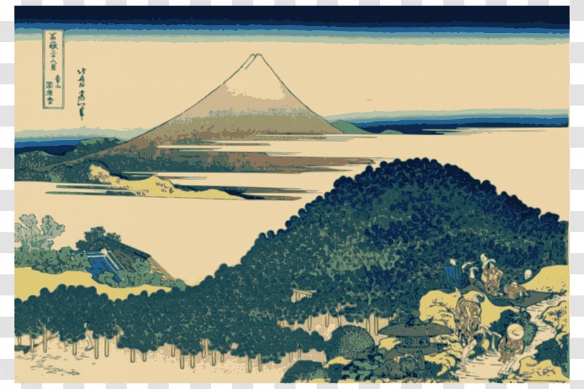 Historic Eruptions Of Mount Fuji Fine Wind, Clear Morning The Great Wave Off Kanagawa Thirty-six Views - Ukiyo Transparent PNG