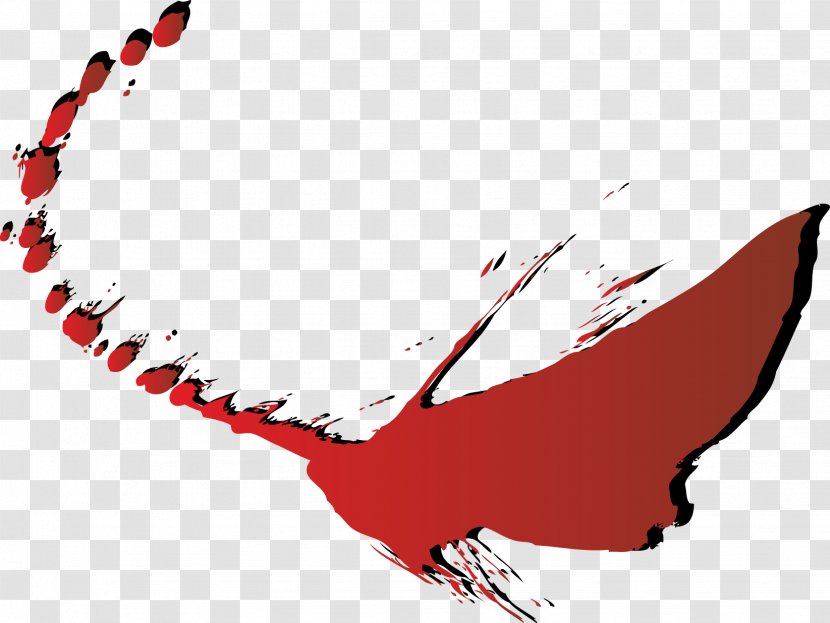 Blood Red Euclidean Vector - Watercolor - Smeared Transparent PNG