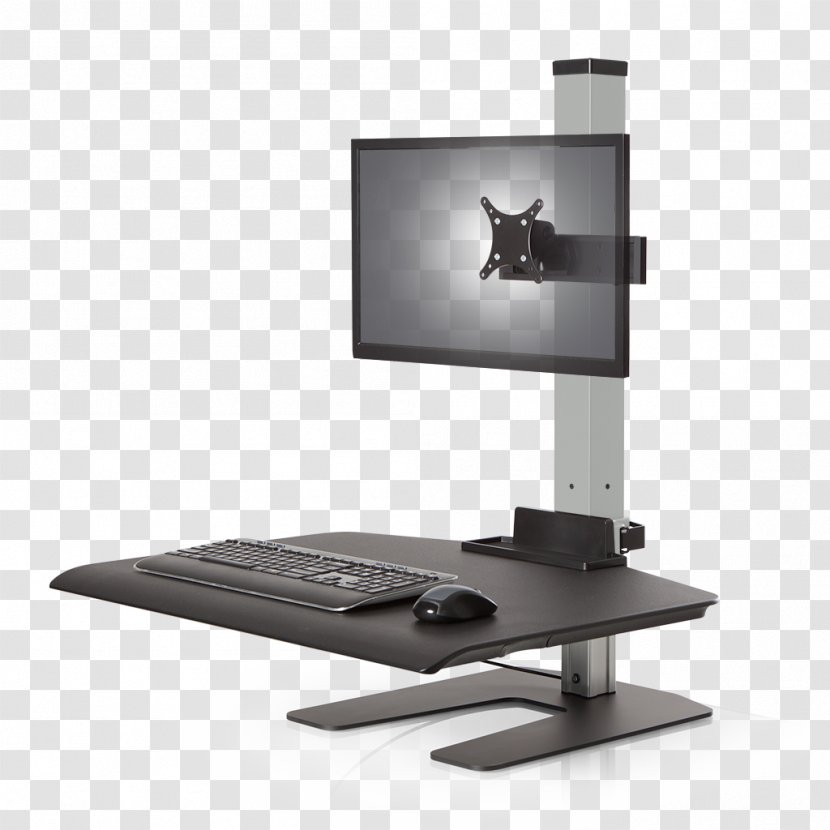 Sit-stand Desk Standing Computer Monitors Keyboard - Multimonitor - Flat Panel Display Transparent PNG