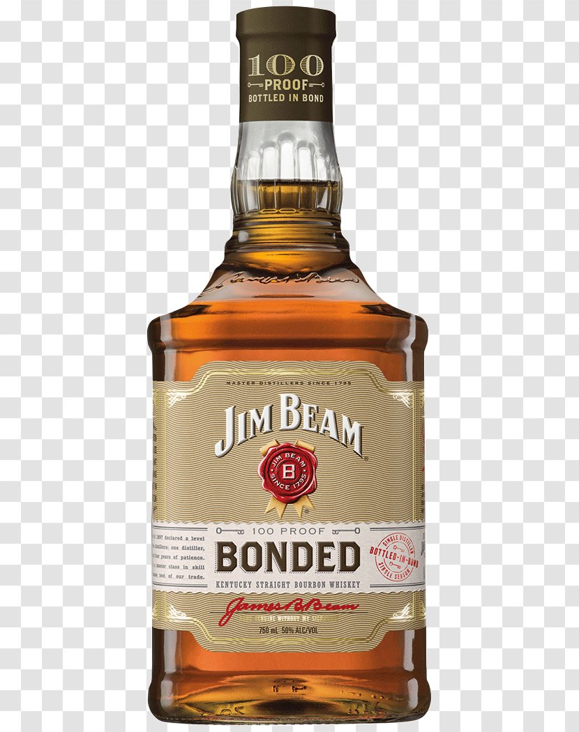 Bourbon Whiskey American Distilled Beverage Jim Beam Black Label Transparent PNG