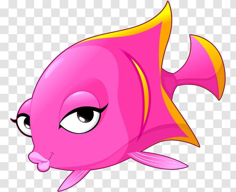 Pink Fish Cartoon Clip Art - Magenta - Fin Transparent PNG