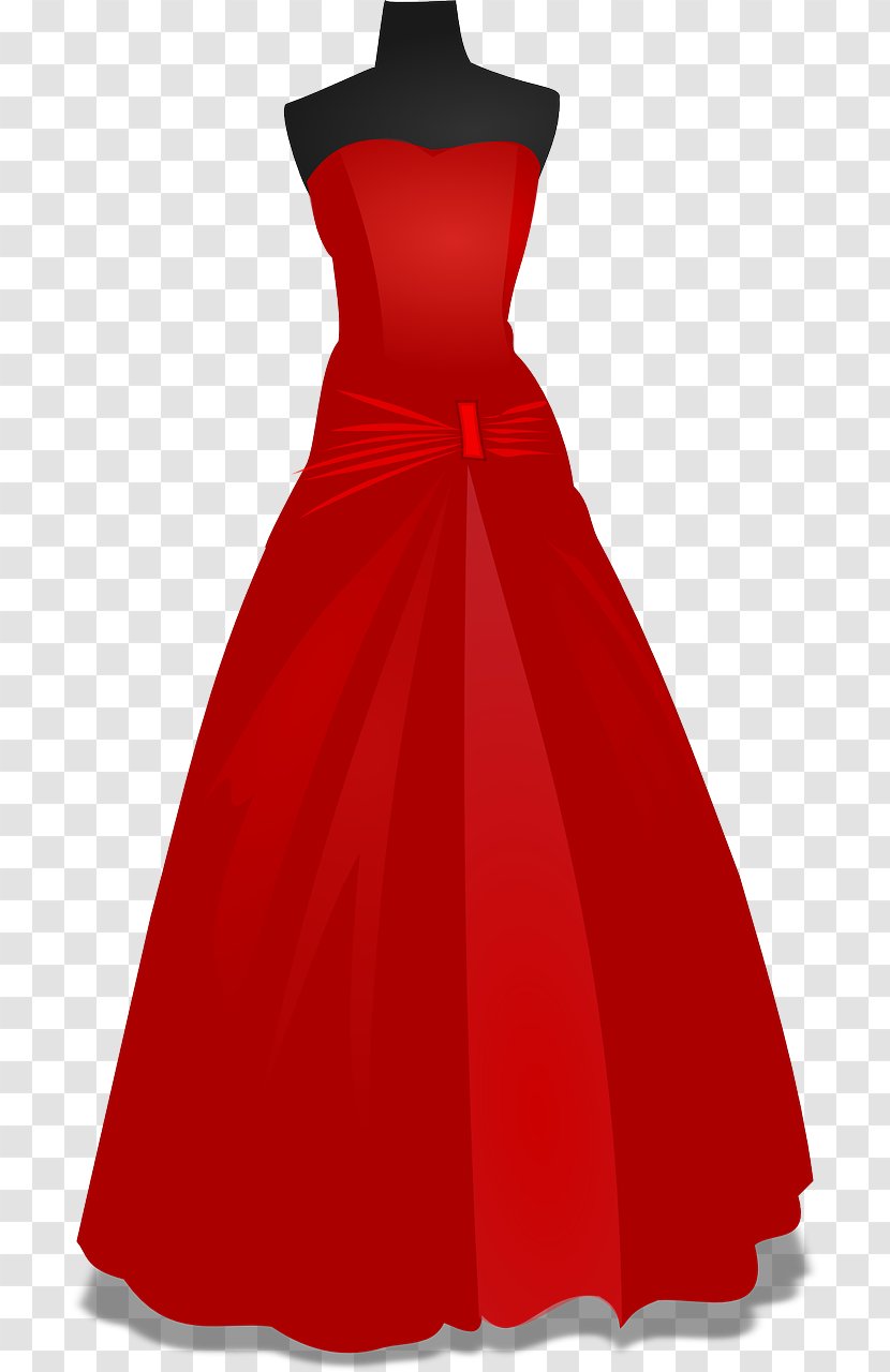 Dress Prom Formal Wear Gown Clip Art - Satin - Red Wedding Transparent PNG