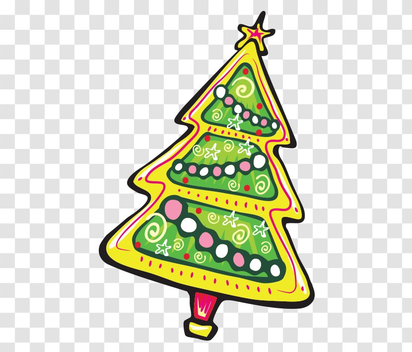 Christmas Tree New Year Clip Art - Vector Cartoon Transparent PNG