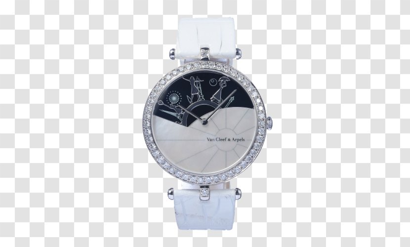 Watch Earring Van Cleef & Arpels Diamond Luxury Goods - In Paris One Day Ms. Mechanical Watches Transparent PNG