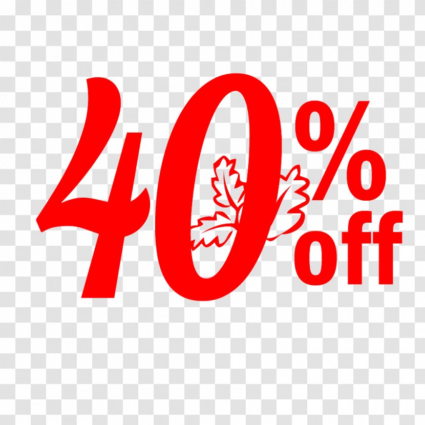 Thanksgiving Sale 40% Off Discount Tag. - Meijer - Red Transparent PNG