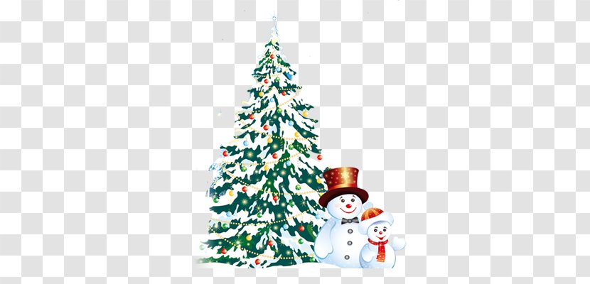 Christmas Tree Snowman - Evergreen Transparent PNG