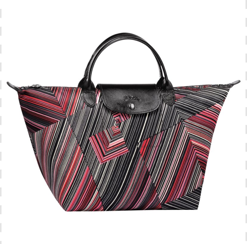 Op Art Handbag Movement Red - Longchamp Pliage Transparent PNG