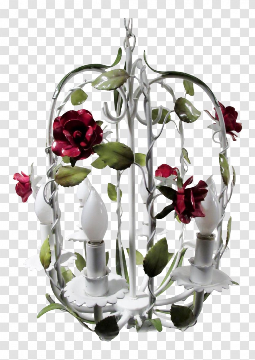 Italy Tole Painting Chandelier Floral Design Light - Pendant - Birdcage By Octopus Artis Transparent PNG