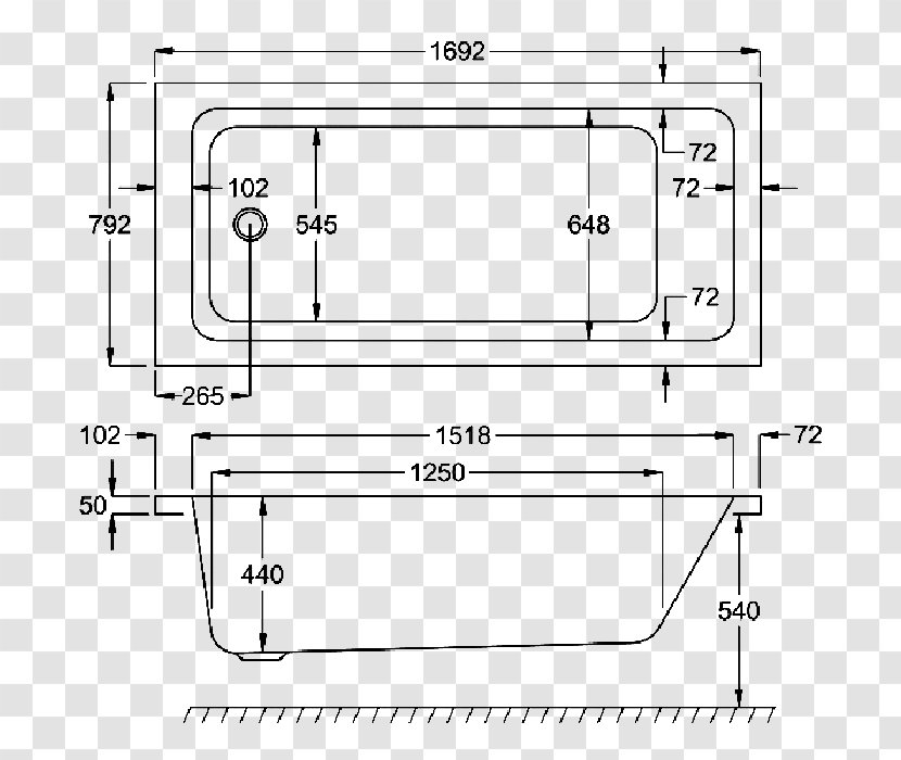 Carron, Falkirk Technical Drawing Diagram - Bathtub - Bathroom Design Transparent PNG