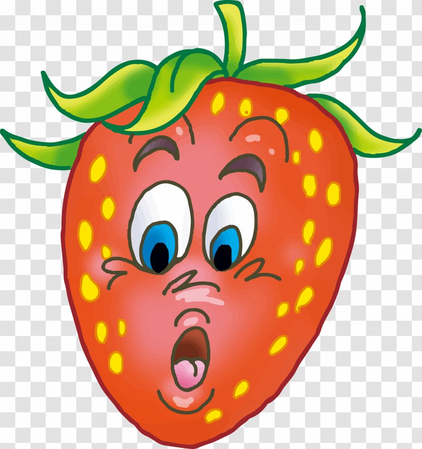 Fruit Adobe Illustrator Clip Art - Head - Strawberry With Surprised Expression Transparent PNG