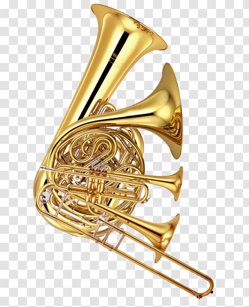 Wind Instrument Brass Instruments Musical French Horns Trombone - Flower Transparent PNG