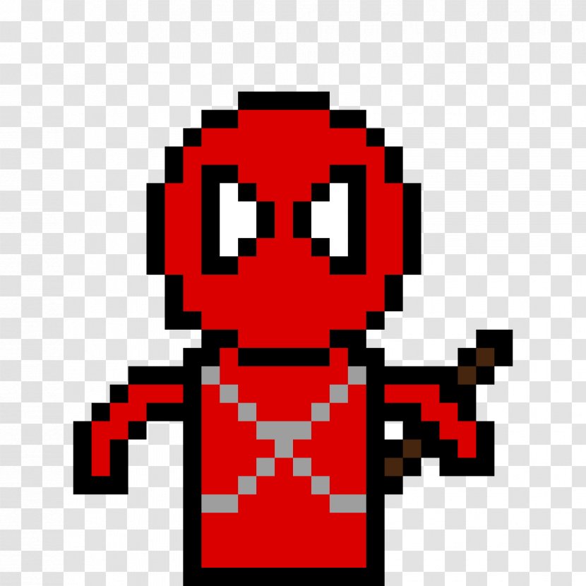 Pixel Art Image Deadpool Spider-Man - Red Transparent PNG