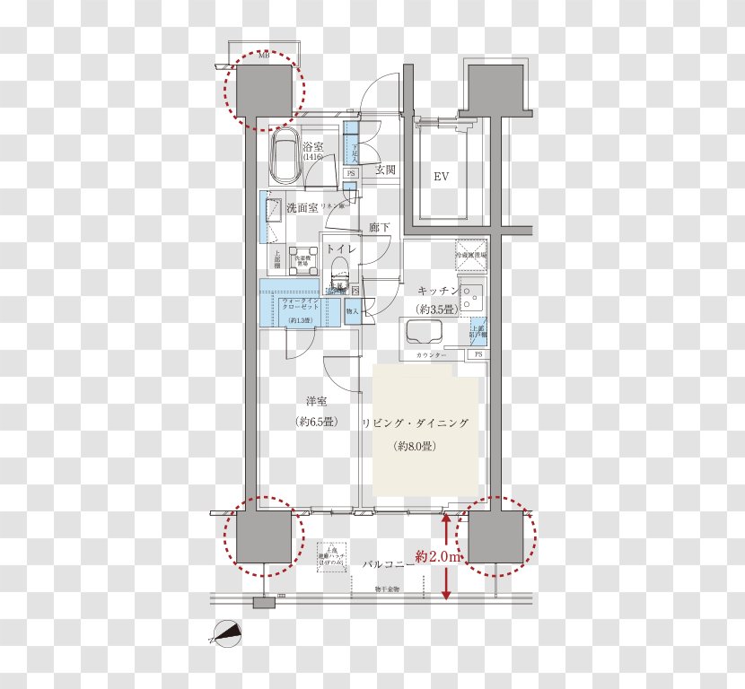 Floor Plan House Design プライムパークス品川シーサイド ザ・レジデンス - Media Transparent PNG