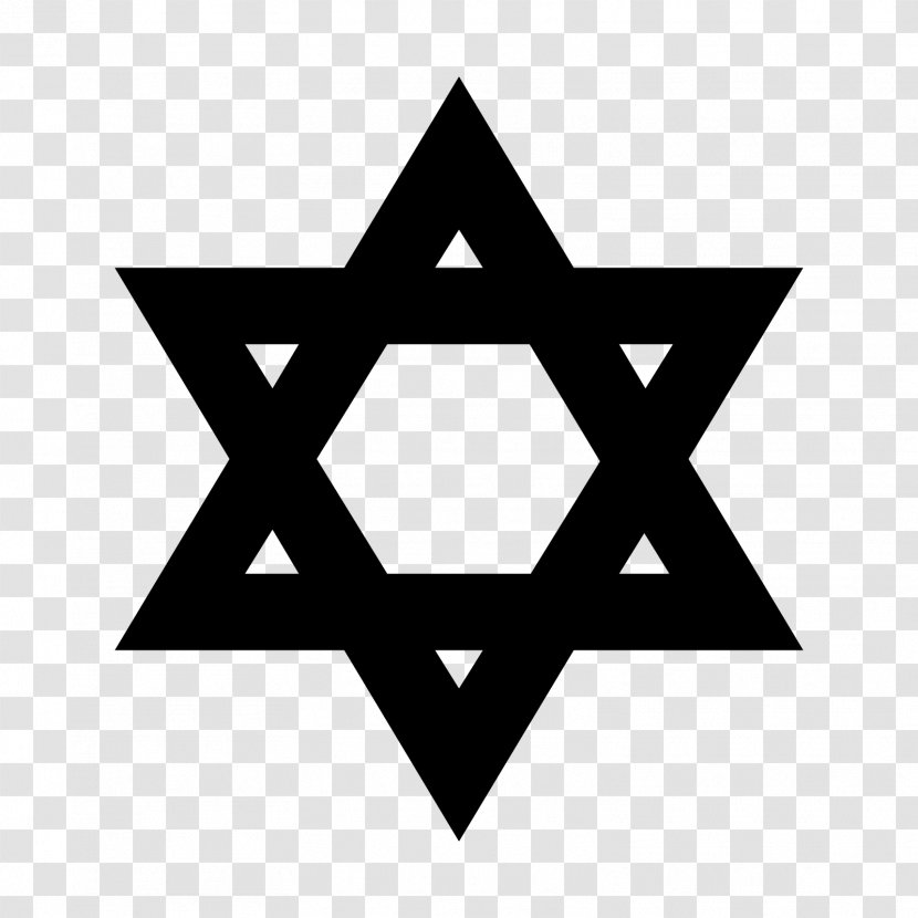 Star Of David Judaism Kippah - Black And White Transparent PNG
