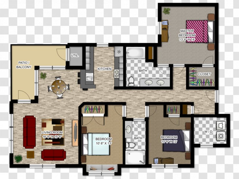 Floor Plan House Baton Rouge - Cottage Transparent PNG