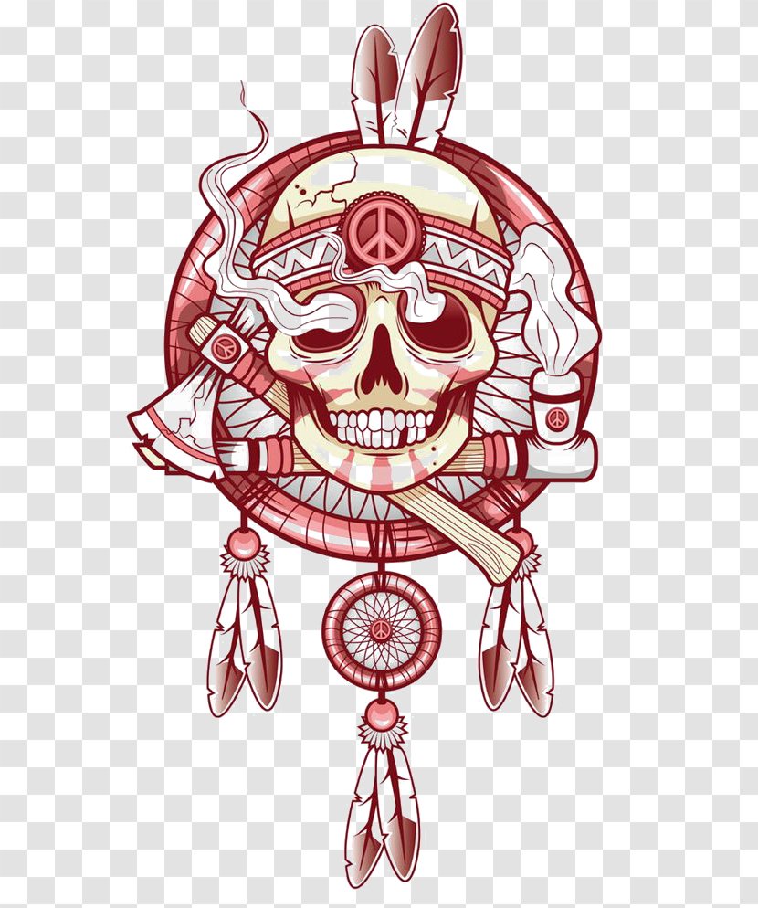 T-shirt Skull Tattoo Dreamcatcher Skeleton - Frame Transparent PNG