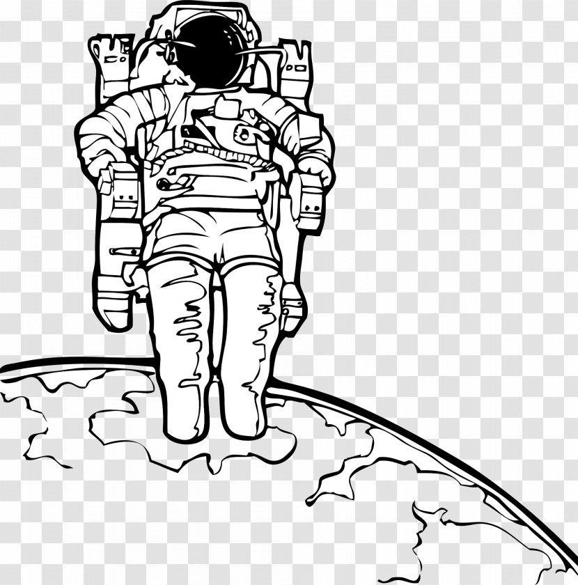 Astronaut Outer Space Clip Art - Black Transparent PNG
