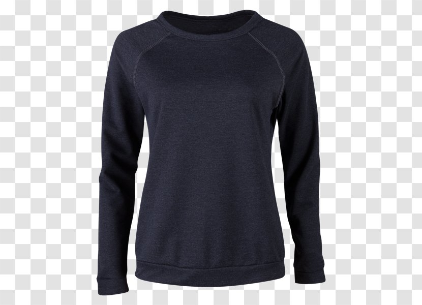 T-shirt Hoodie Sweater Crew Neck - Black Transparent PNG