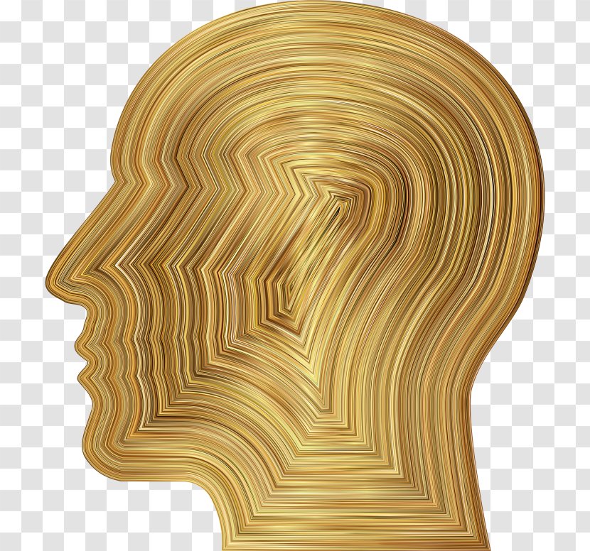 Gold Brain Metal Human Head Skull Transparent PNG