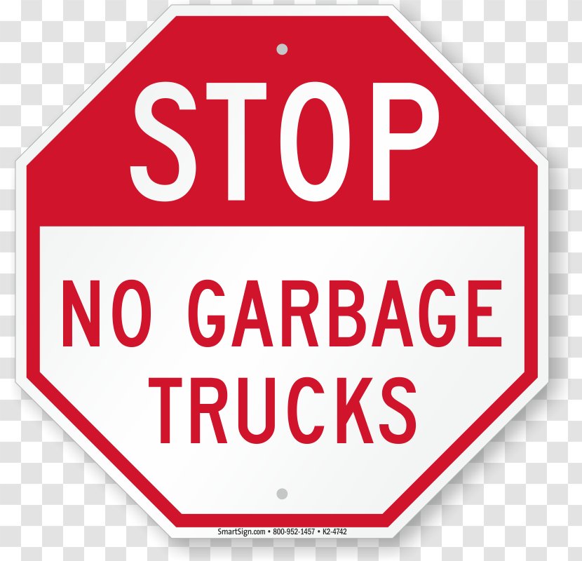 Stop Sign Vehicle Traffic Warning - Red - Garbage Truck Transparent PNG