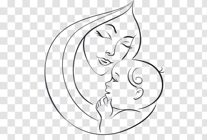 Drawing Mother Sketch - Silhouette - Hand-painted Coconut Milk Transparent PNG