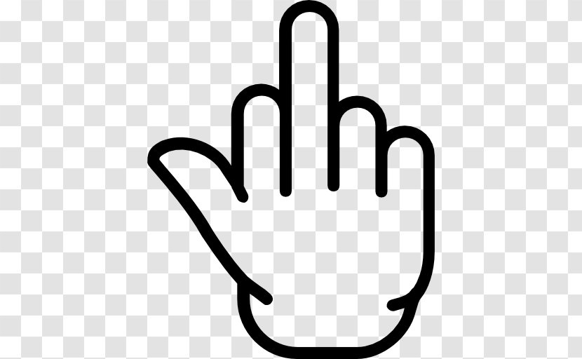 Middle Finger The Hand - Black And White - Vector Transparent PNG