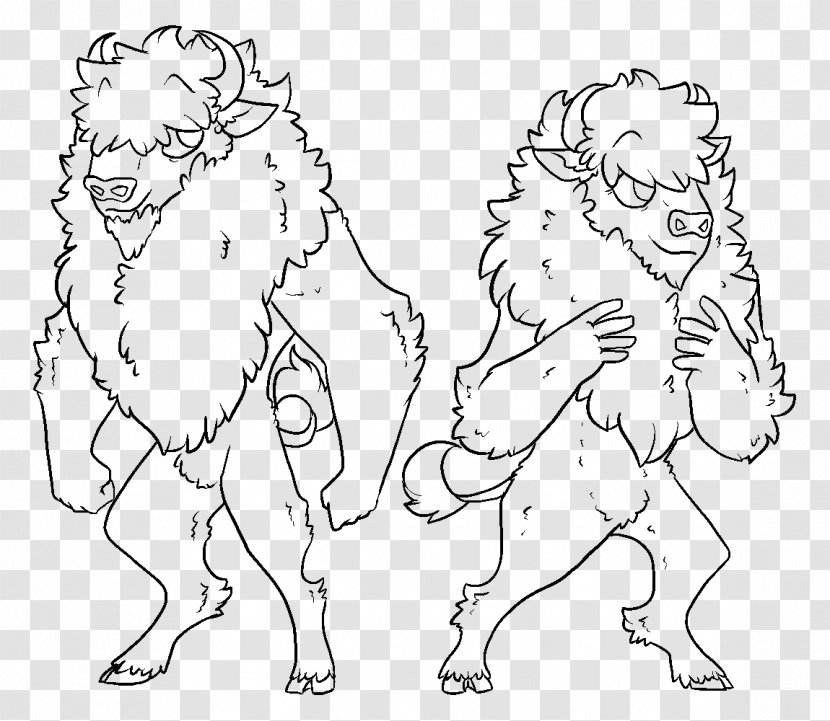 Line Art Drawing Anthropomorphism - Silhouette - Bison Transparent PNG