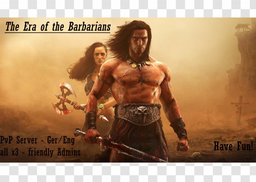 Conan Exiles The Barbarian Video Games Survival Game Server - Silhouette - Watercolor Transparent PNG