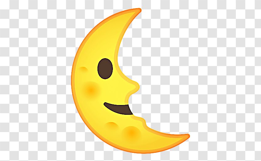 Moon Emoji - Symbol - Yellow Text Transparent PNG