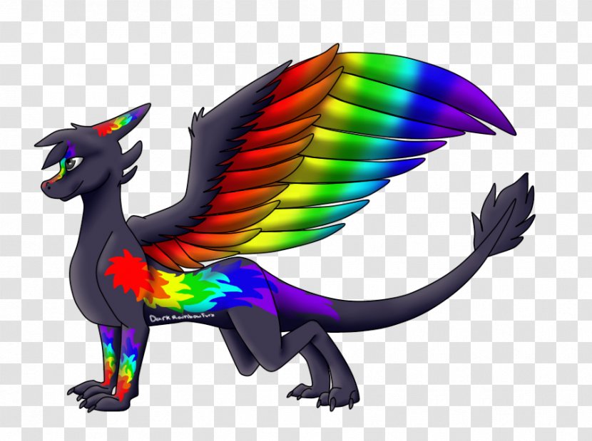 Dragon Cartoon Beak Feather - Rainbow Night Transparent PNG