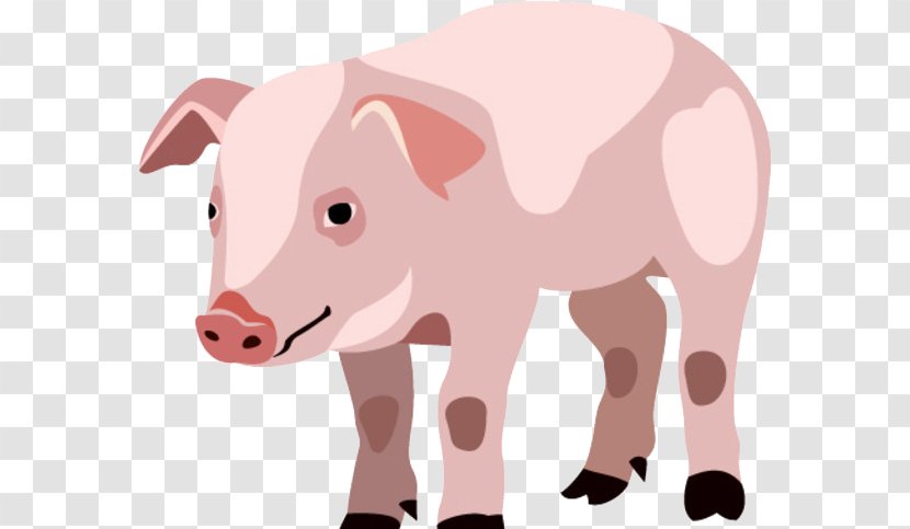 Piglet Domestic Pig Cartoon - Cattle Like Mammal - Hand Painted Silhouette Animal Transparent PNG