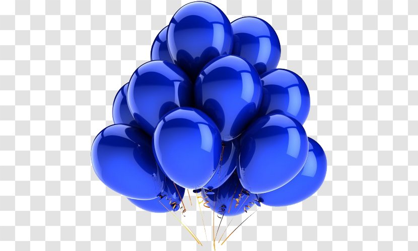 Balloon Happy Birthday Greeting & Note Cards Party - Electric Blue Transparent PNG