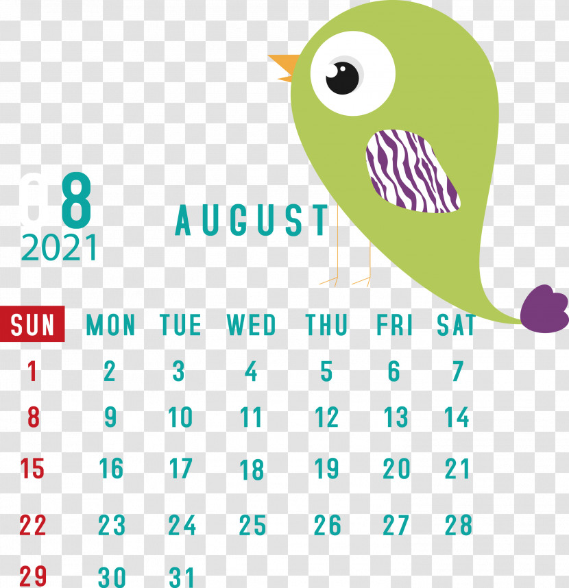 August 2021 Calendar August Calendar 2021 Calendar Transparent PNG