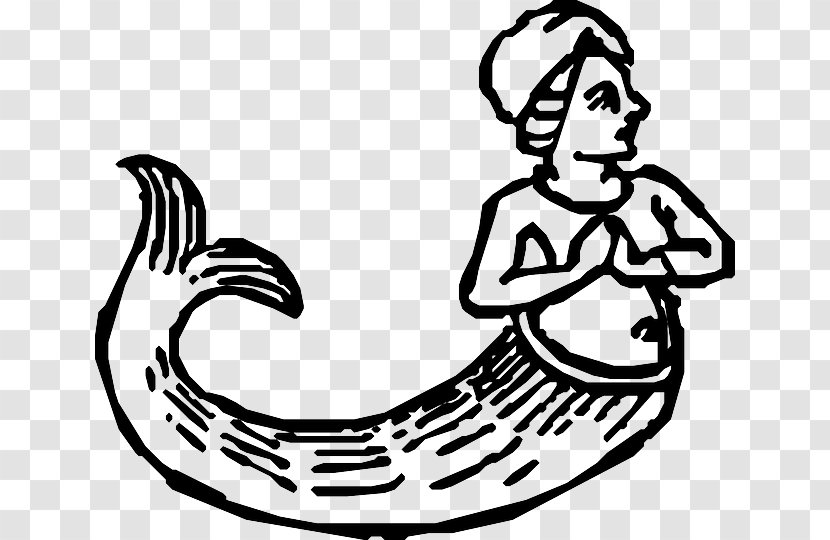 Clip Art - White - Drawing Mermaid Transparent PNG